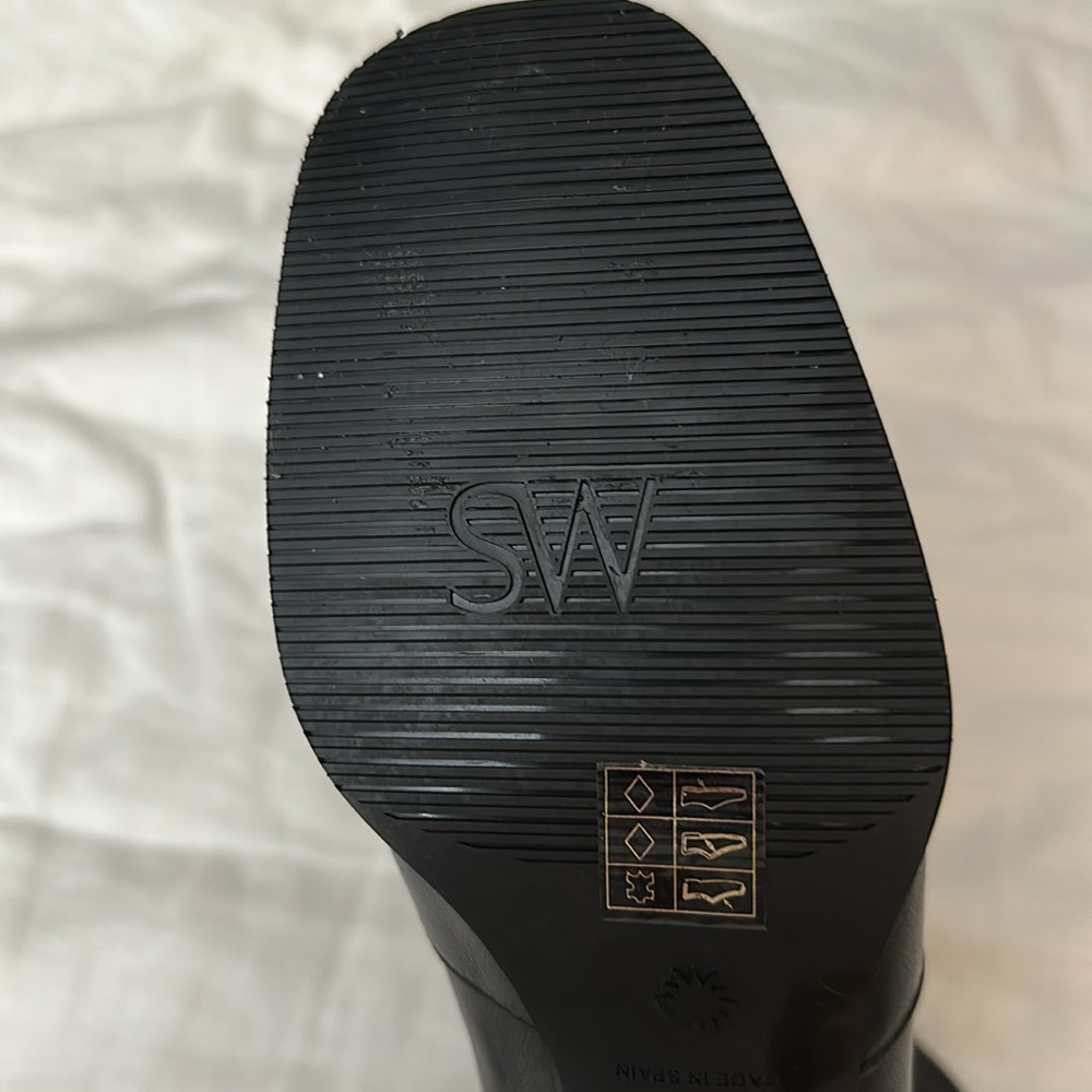 Elegant Stewart Weitzman Black Leather Ankle Boots with Inner Side Zipper NWOT - Picture 10 of 15